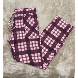 Lucky Brand Lounge Pants Women's Small Plaid Pajama Drawstring Sleepwear